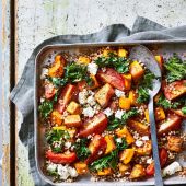 Autumn couscous with roast squash and feta