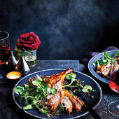 Slow-cooked roast duck with lentils