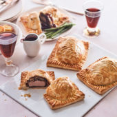 Individual minted lamb wellingtons