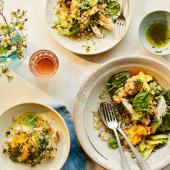 Summer chicken and peach salad