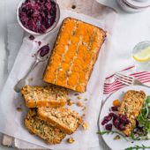 Carrot terrine with beetroot relish
