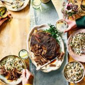 Slow-roast lamb and yogurt orzo