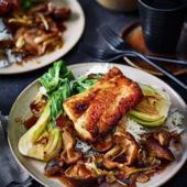 Miso cod with sake shiitake mushrooms