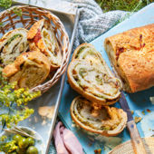 Roast potato and pesto stromboli