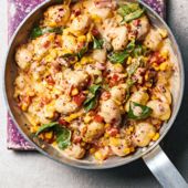 Gnocchi with smoky corn and peppers