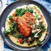 Cod loin tikka paratha wraps