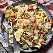 Pappardelle with anchovy and walnut crumb