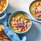 Ham, bean and parmesan soup