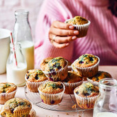 Blueberry kefir muffins