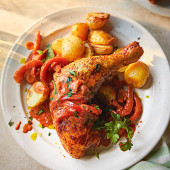 Chicken legs with paprikash sauce