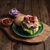 Classic cheese and bacon burger