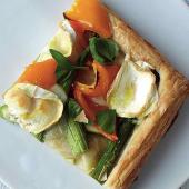Goats’ cheese and pepper tart