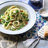 Courgette and pancetta carbonara