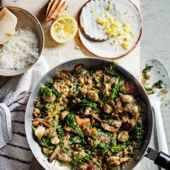 Mushroom and spinach quinoa ‘risotto’ 