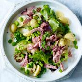 Ham hock, broad bean and new potato salad