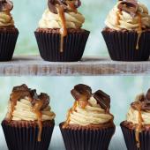 Salted caramel brownie cupcakes