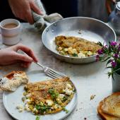Green chilli and coriander omelette
