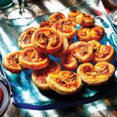 Halloumi, mint and harissa palmiers