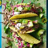 Barbacoa beef brisket tacos
