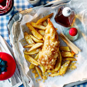Homemade fish and chips  