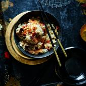 Scorched mushroom and ginger rice