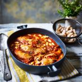 Leaner chicken cacciatore with cannellini beans and rosemary