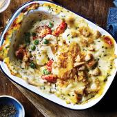 Smoked haddock and crayfish lasagne