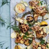 Chicken with saffron and paprika spiced yogurt