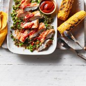 BBQ chicken and quinoa with corn