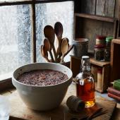 Sticky gingerbread spiced Christmas pudding