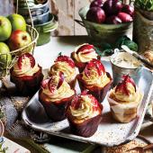 Plum and coconut muffins