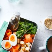 Chilli-lime tofu salad with soft boiled egg