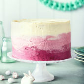 Blueberry and elderflower ombré cake