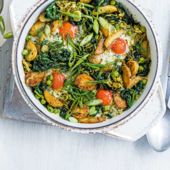 Summer greens shakshuka