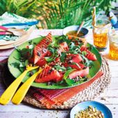 Charred watermelon salad