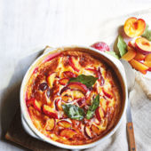 Plum and bay clafoutis