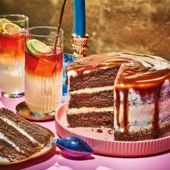 Dark and stormy gingerbread cake