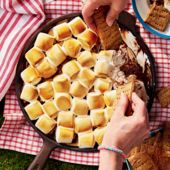 Peanut butter s'mores dip with graham crackers