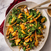 Kale and roasted parsnips
