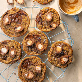 Chocolate chip Creme Egg cookies
