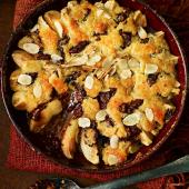 Pear, ginger and chocolate cobbler