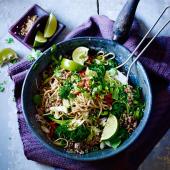 Kale, pork and sesame stir-fry 