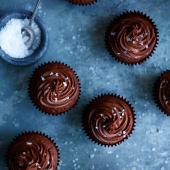 Sea salt and dark chocolate cupcakes