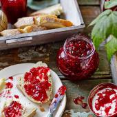 Quick raspberry and lime jam