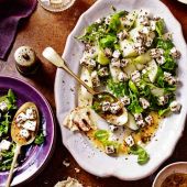 Melon and marinated feta salad