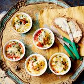 Cheesy smoked haddock pots