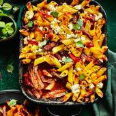 Higgledy-piggledy Greek beef pasta bake