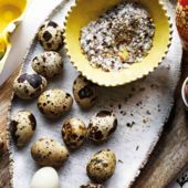 Quail eggs with fennel and chilli salt