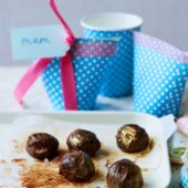Gold-dusted salted chocolate truffles