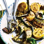 Griddled courgettes with lemon and garlic